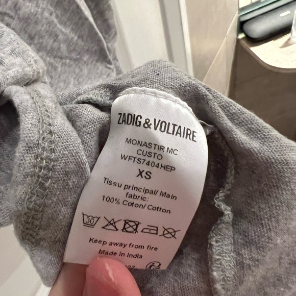 Zadig & Voltaire Grey Skull T-shirt - Picture 3 of 3